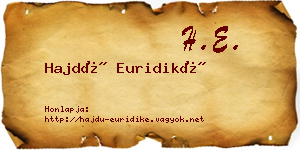 Hajdú Euridiké névjegykártya